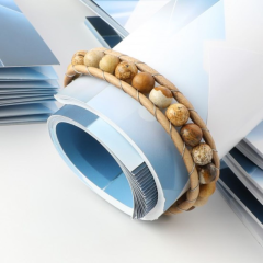 %100 Doğal 8 MM Jasper Taşlı Çelik ipli Bileklik Krom Mıknatıs Kapama