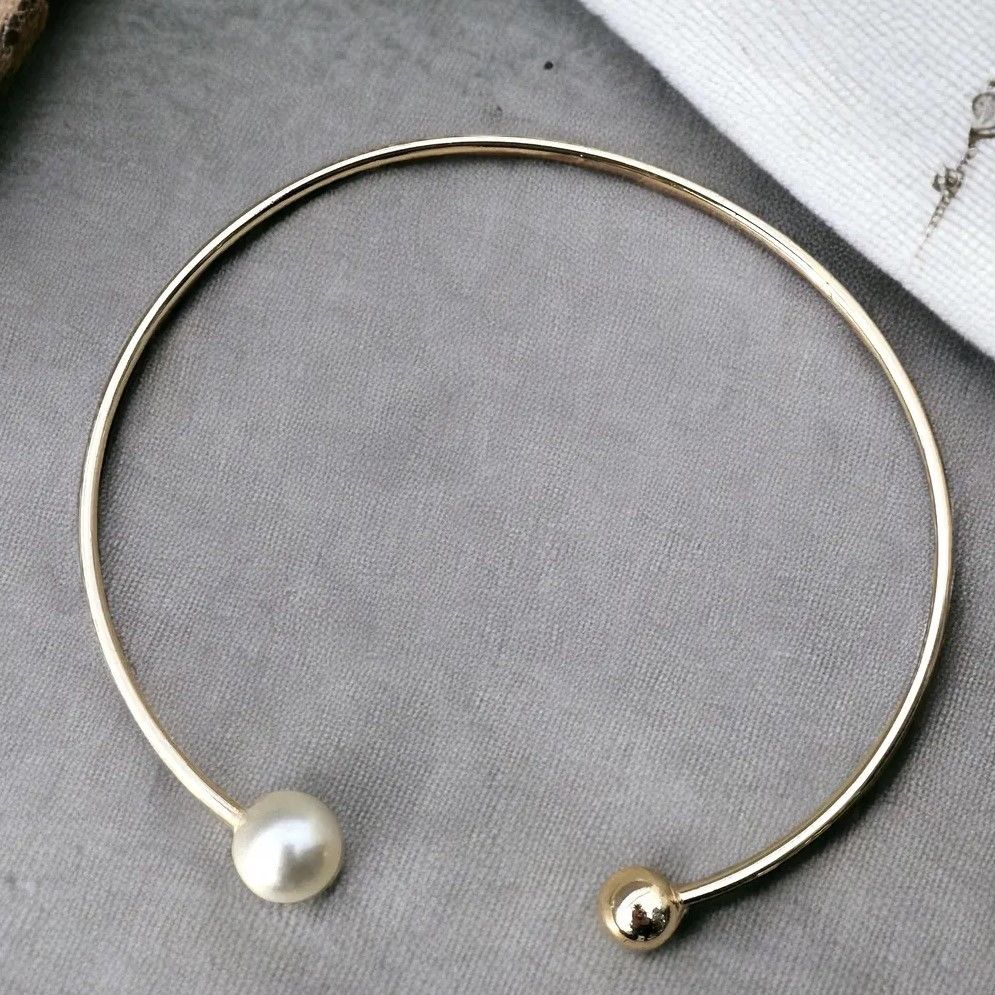 İncili Top Choker Gümüş Kaplama Kolye