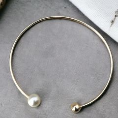İncili Top Choker Gümüş Kaplama Kolye