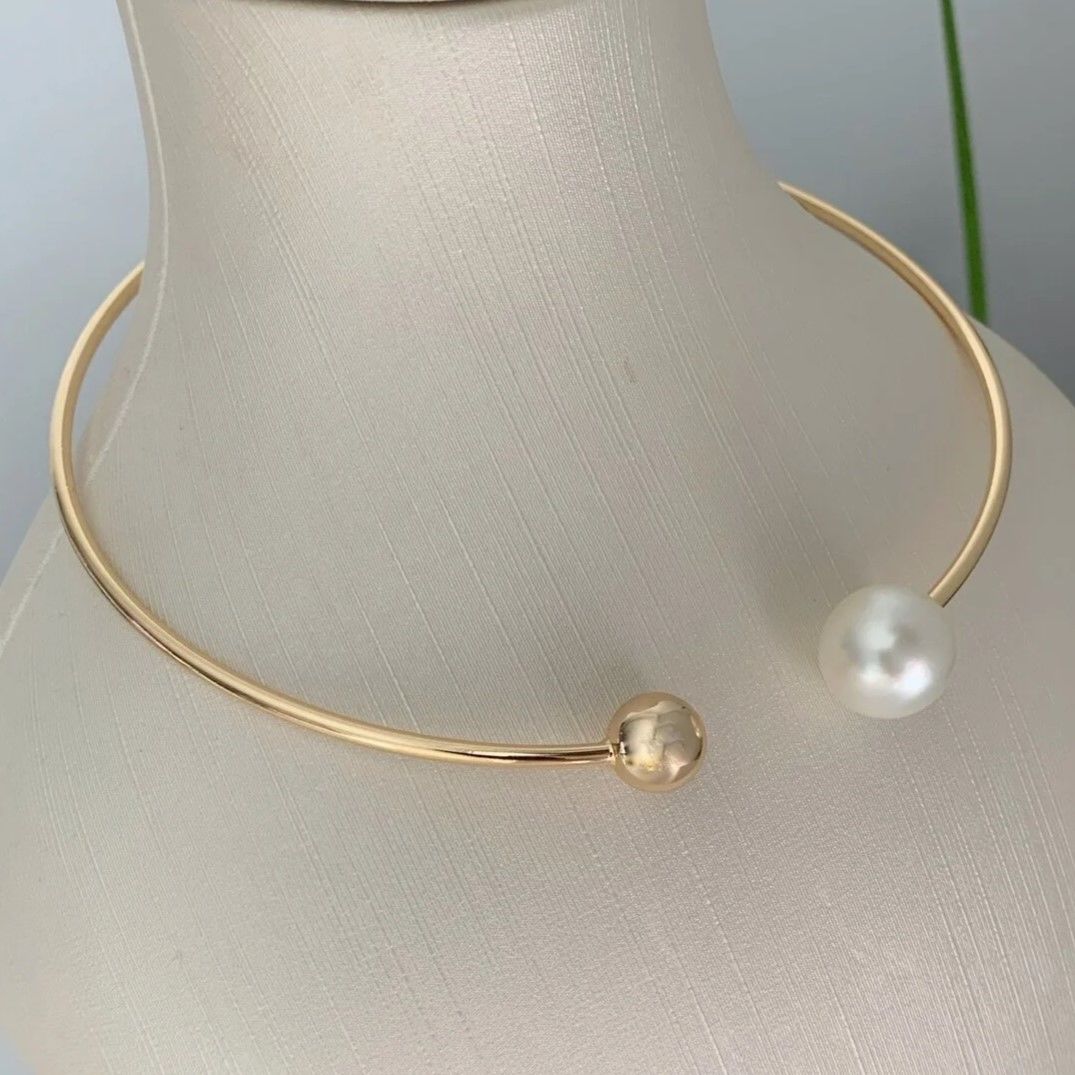 İncili Top Choker Altın Kaplama Kolye