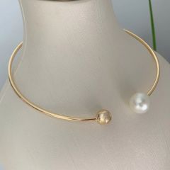 İncili Top Choker Altın Kaplama Kolye