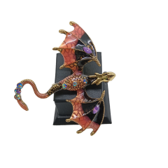 Zirkon Taşlı '' Dragon '' Figürlü Broş ( Büyük Boy )