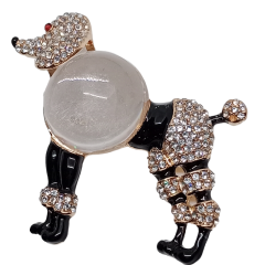 Zirkon Taşlı '' Kaniş Köpek '' Figürlü Broş ( Büyük Boy )
