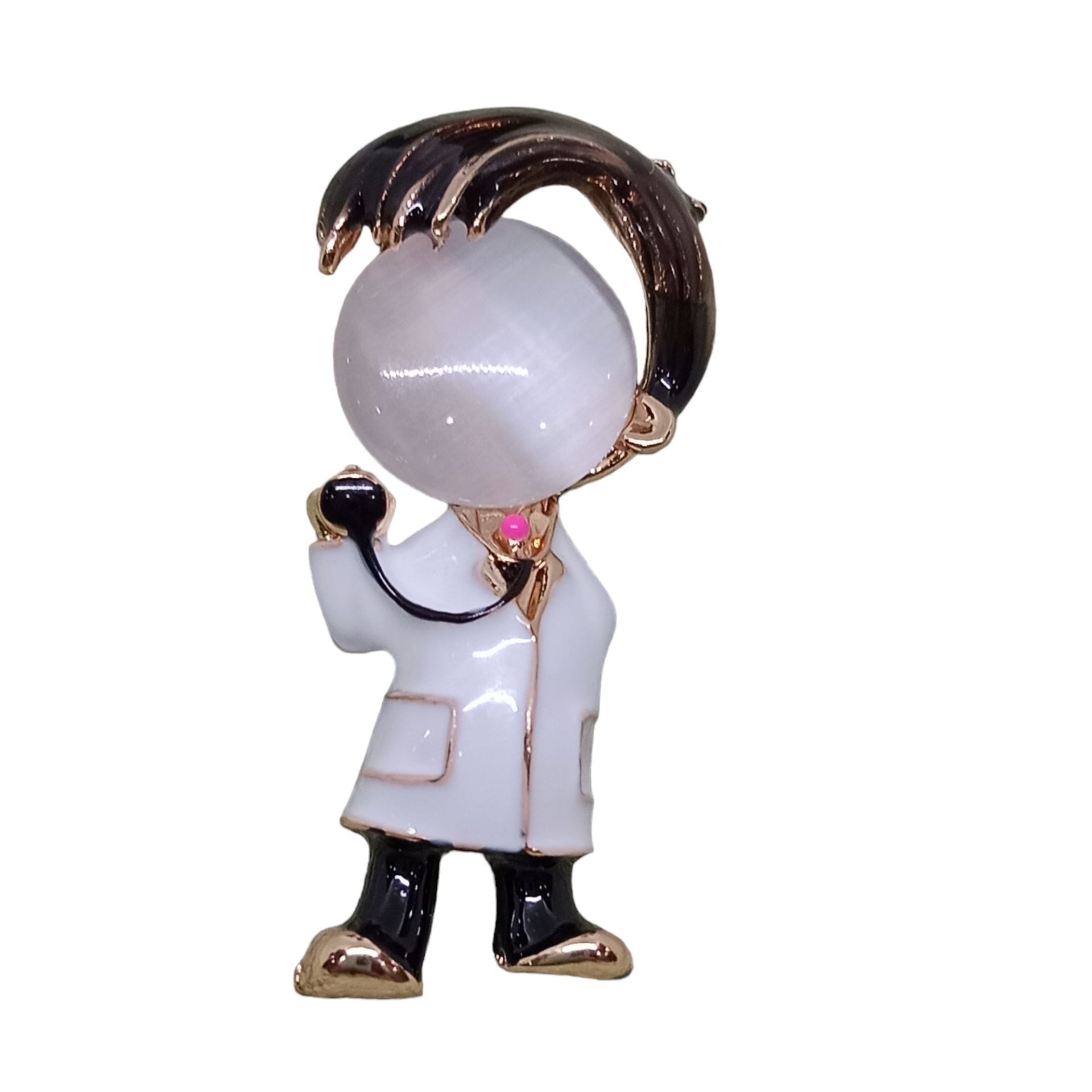 Sedef Kaplama '' Doktor '' Figürlü Broş
